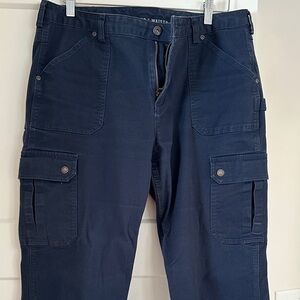 Duluth Trading Co Navy Wide-Leg Utility Pants